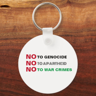 FREE PALESTINE NO TO GENOCIDE APARTHEID WAR CRIMES KEYCHAIN