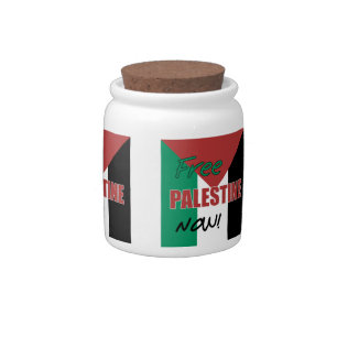 Free Palestine Now Palestinian Flag Candy Jar