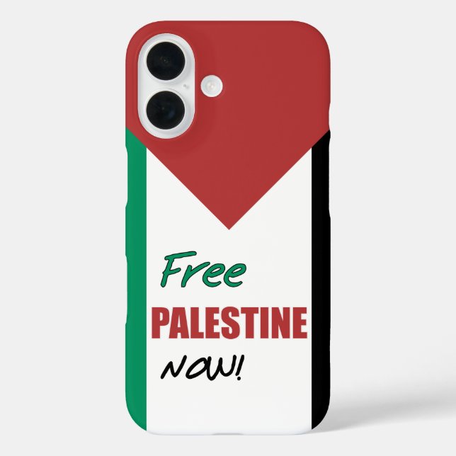 Free Palestine Now Palestinian Flag Case-Mate iPhone Case (Back)