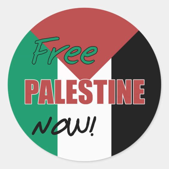 Free Palestine Now Palestinian Flag Classic Round Sticker | Zazzle.com