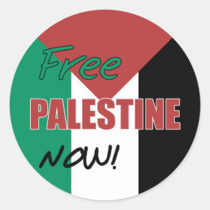 Free Palestine Now Palestinian Flag Classic Round Sticker