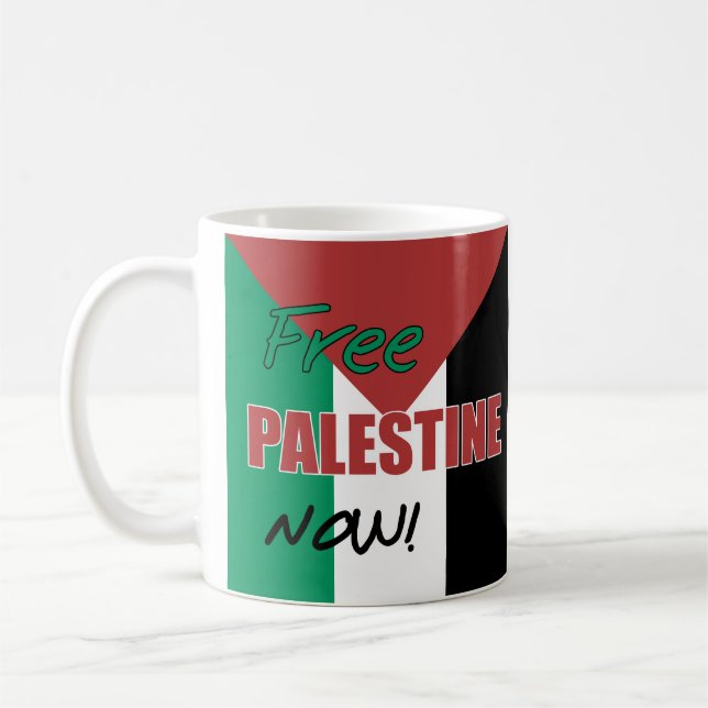 Free Palestine Now Palestinian Flag Coffee Mug (Left)
