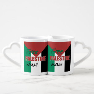 Free Palestine Now Palestinian Flag Coffee Mug Set