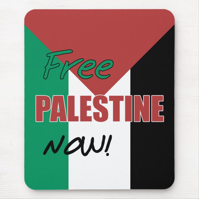 Free Palestine Now Palestinian Flag Mouse Pad (Front)