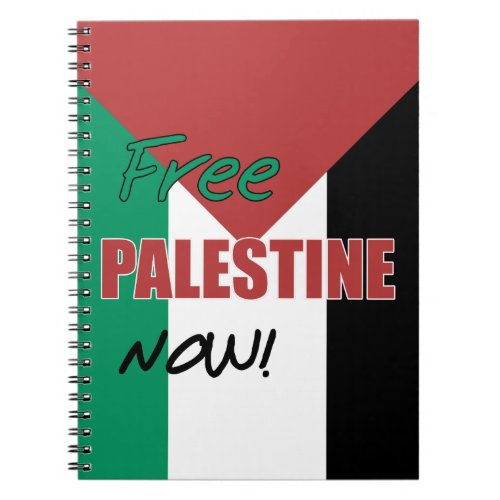 Free Palestine Now Palestinian Flag Notebook