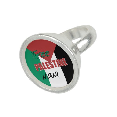 Free Palestine Now Palestinian Flag Ring