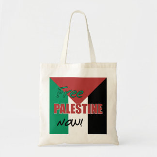 Free Palestine Now Palestinian Flag Tote Bag