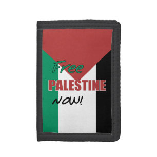 Free Palestine Now Palestinian Flag Trifold Wallet