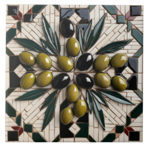 FREE PALESTINE olives branches mosaic ceramic tile