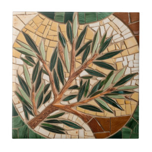 FREE PALESTINE olives branches mosaic ceramic tile