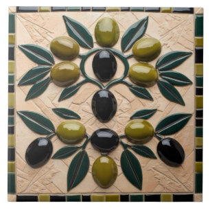 FREE PALESTINE olives branches mosaic ceramic tile