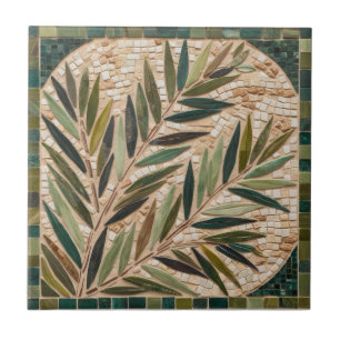 FREE PALESTINE olives branches mosaic ceramic tile
