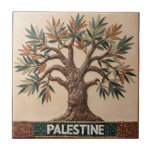 FREE PALESTINE olives branches mosaic ceramic tile