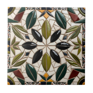 FREE PALESTINE olives branches mosaic ceramic tile