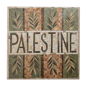 FREE PALESTINE olives branches mosaic ceramic tile