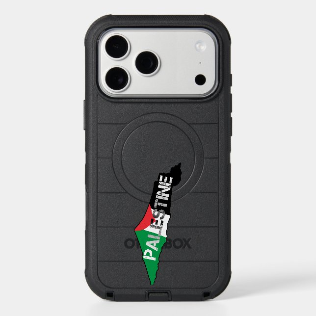 Free Palestine Palestine Flag on Palestine Map Otterbox iPhone Case (Back)