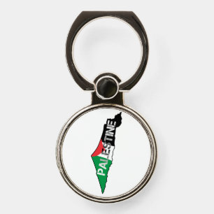 Free Palestine Palestine Flag on Palestine Map Phone Ring Stand