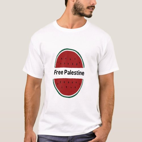  Free Palestine Palestine flag watermelon colors T_Shirt