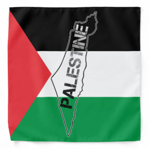 Free Palestine Palestine Map on Palestine Flag Bandana