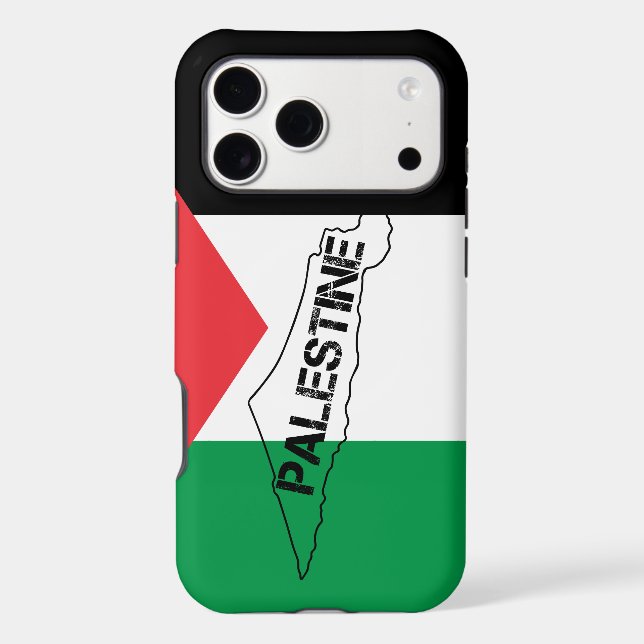Free Palestine Palestine Map on Palestine Flag Case-Mate iPhone Case (Back)
