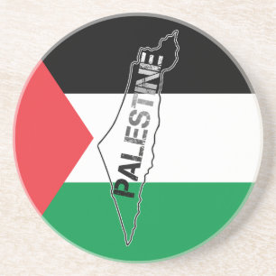 Free Palestine Palestine Map on Palestine Flag Coaster