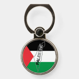 Free Palestine Palestine Map on Palestine Flag Phone Ring Stand