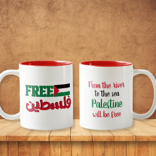 Free Palestine Palestine will be free Two-Tone Coffee Mug