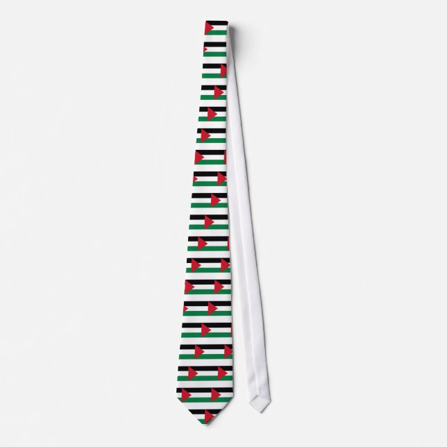 Free Palestine - Palestinian Flag (علم فلسطين‎) Neck Tie (Front)