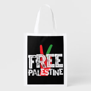Free Palestine Palestinian Patriotic Ceasefire Tee Grocery Bag