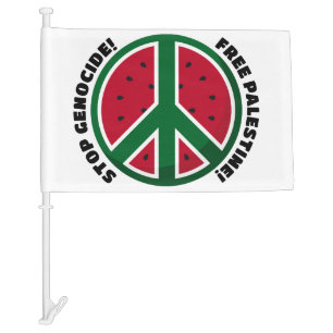 Free Palestine Peace Car Flag