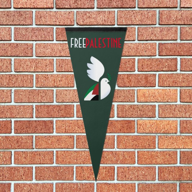 Free Palestine Pennant Flag – Political Awareness  (Front)