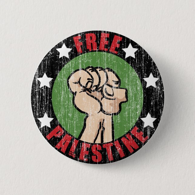Free Palestine Pinback Button (Front)