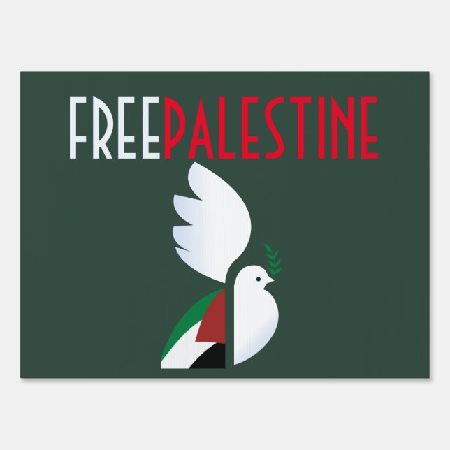 Free Palestine Postcard – Human Rights Awareness Sign (Front)