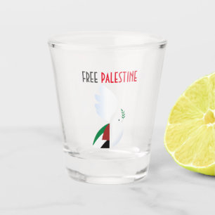 Free Palestine – Pro-Palestine Gift, Flag Design Shot Glass