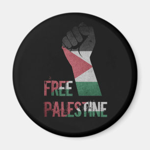 free palestine raised fist palestinian flag magnet