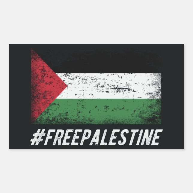 Free Palestine Rectangular Sticker (Front)