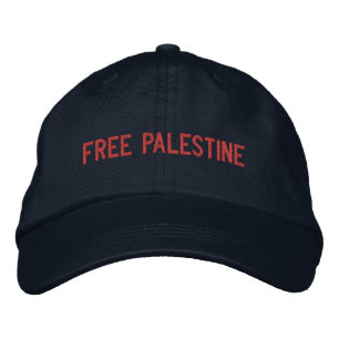 Free Palestine red custom text minimalist Embroidered Baseball Cap