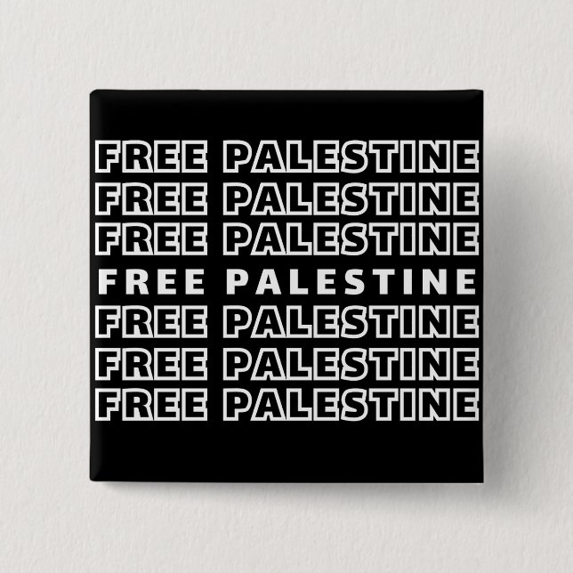 FREE PALESTINE Repeat Text typography Design  Button (Front)