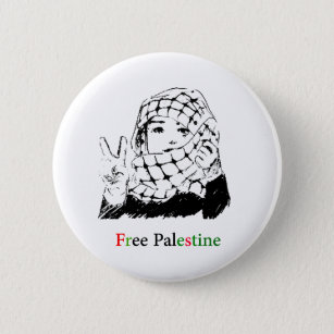 Free Palestine rounded buttom Button