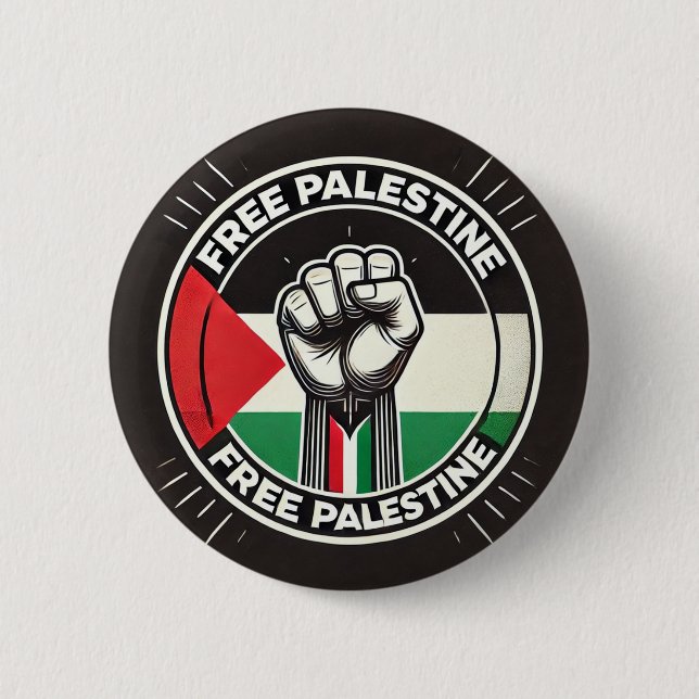 Free Palestine Solidarity Pin Badge (Front)
