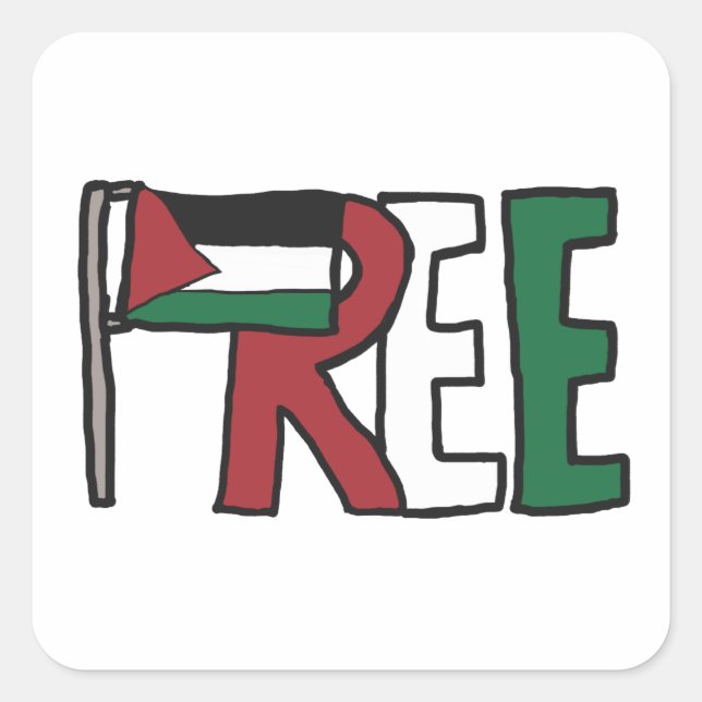 Free Palestine Square Sticker (Front)