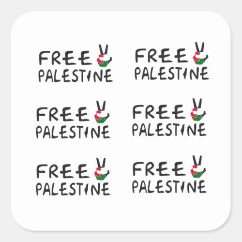 Free Palestine Square Sticker