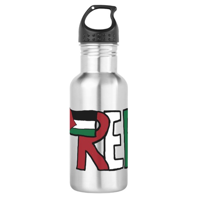 Free Palestine Stainless Steel Water Bottle (Front)