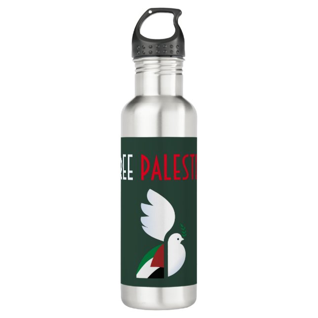 Free Palestine Stainless Steel Water Bottle  (Front)