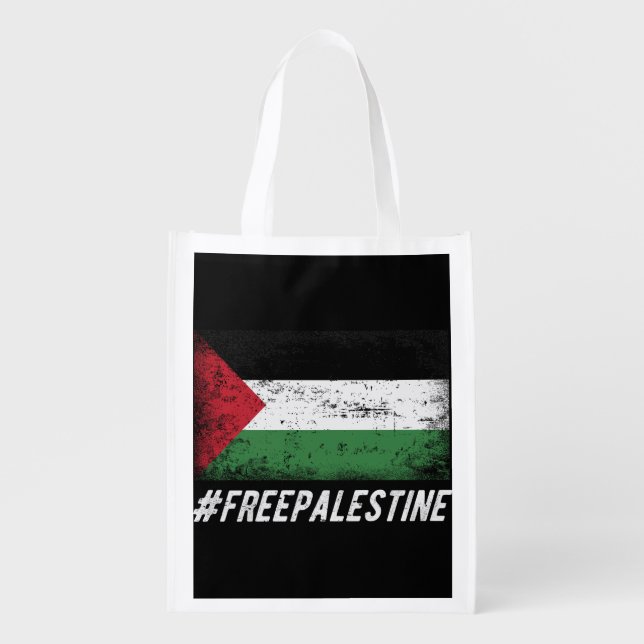 Free Palestine Stand with Palestine Grocery Bag (Front)