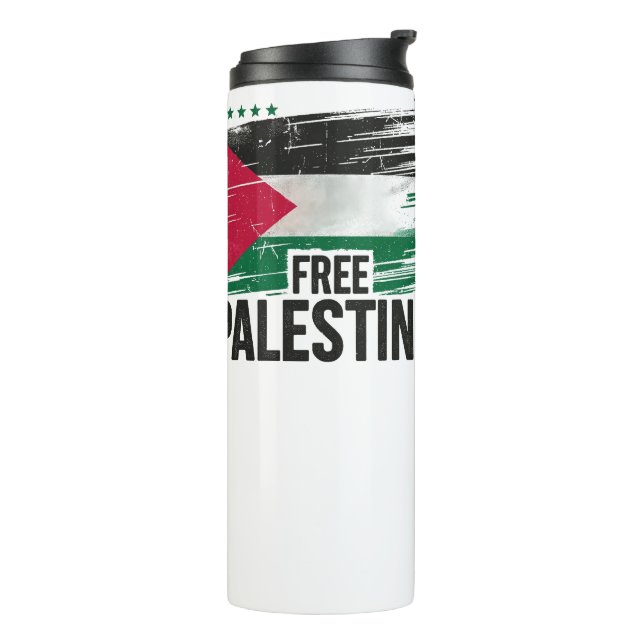 Free Palestine Stand with Palestine Thermal Tumbler (Rotated Left)
