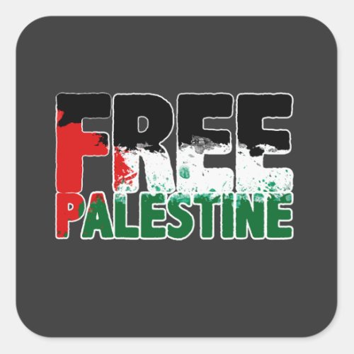 FREE PALESTINE STOP WAR IN GAZA SQUARE STICKER
