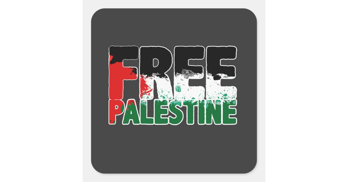 FREE PALESTINE STOP WAR IN GAZA SQUARE STICKER | Zazzle