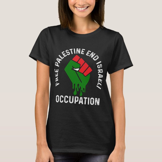 Free Palestine, Support Palestine, Free Gaza T-Shirt (Front)