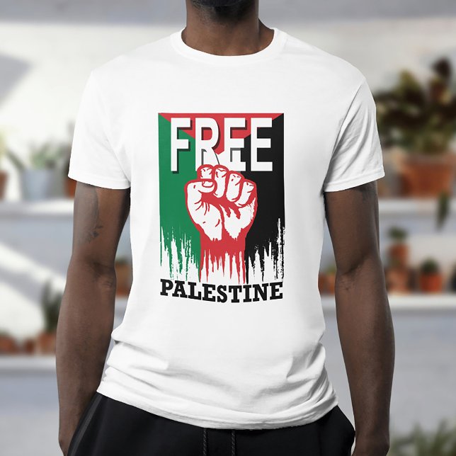 Free Palestine  T-Shirt (#zazzlemade #freepalestine #gaza #israelpalestinepeace #stateofpalestine #palestineflag)